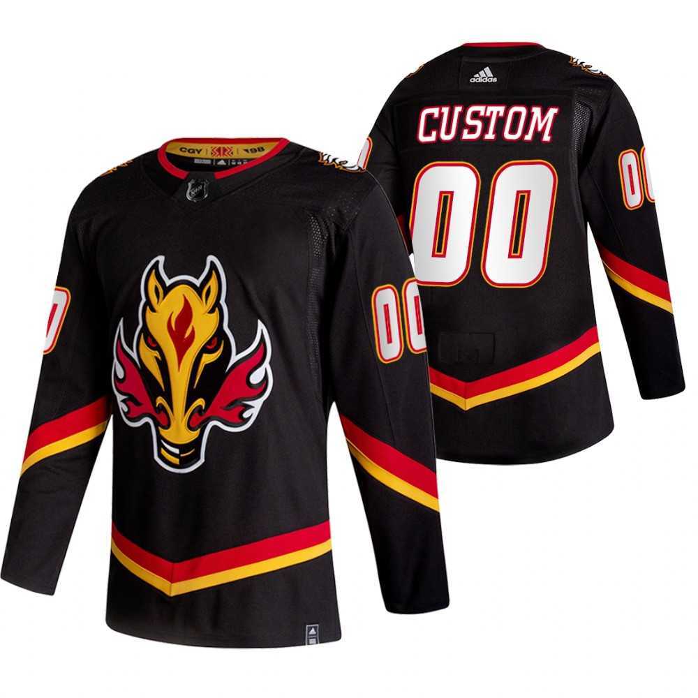 Calgary Flames Customized Black Adidas 2020-21 Reverse Retro Alternate Jersey,We sell and wholesale Calgary Flames Customized Black Adidas 2020-21 Reverse Retro Alternate Jersey on line form chian!